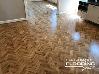 Parquet restoration project in North London