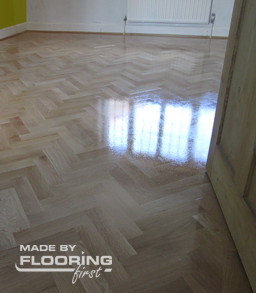 Floor refinishing project in North London