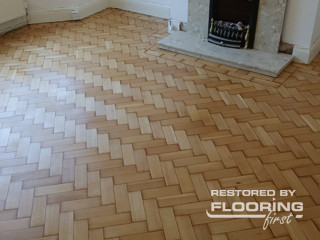 Parquet restoration project in Epsom